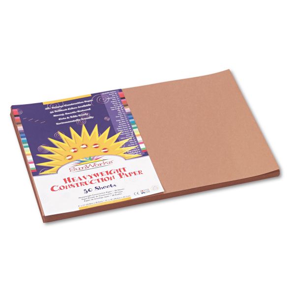 Sunworks Construction Paper, 58 Lbs, 12 X 18, LITE BROWN 50 Sheets [PAC6907]