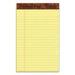 TOPS "The Legal Pad" Perforated Pads, Narrow Rule, 5 x 8, Canary, 50 Sheets