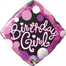 Qualatex Happy Birthday Girl Pink & Black 18 Inch Mylar Foil Balloon [29590]