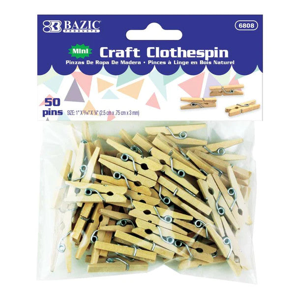 Mini Natural Clothes Pin (50/Pack) [6808]
