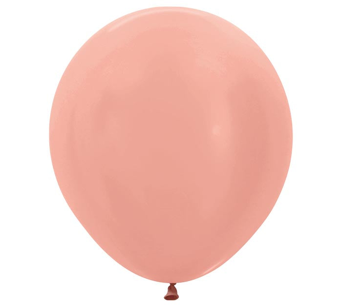Sempertex 18 Inch Metallic Rose Gold Latex Balloons Bag of 25 [55099]