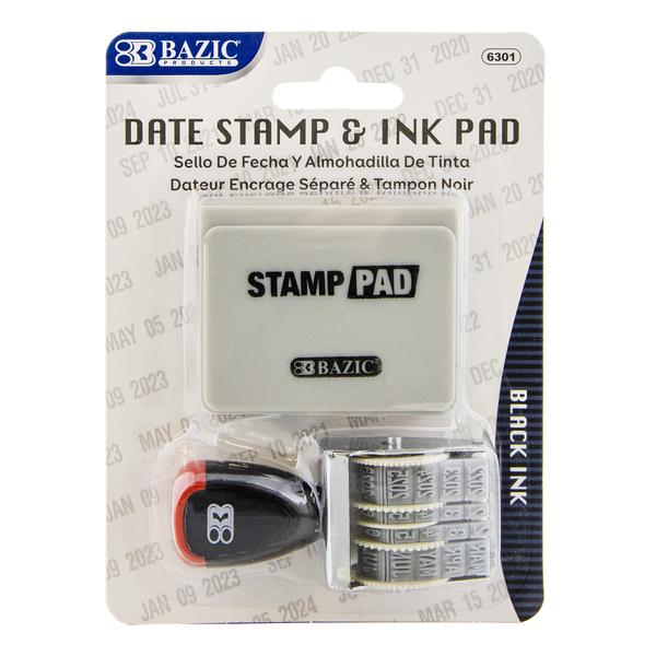 BAZIC Date Stamp and Ink Pad (Black Ink) [6301]