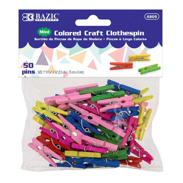 Mini Colored Clothes Pin (50/Pack) [6809]