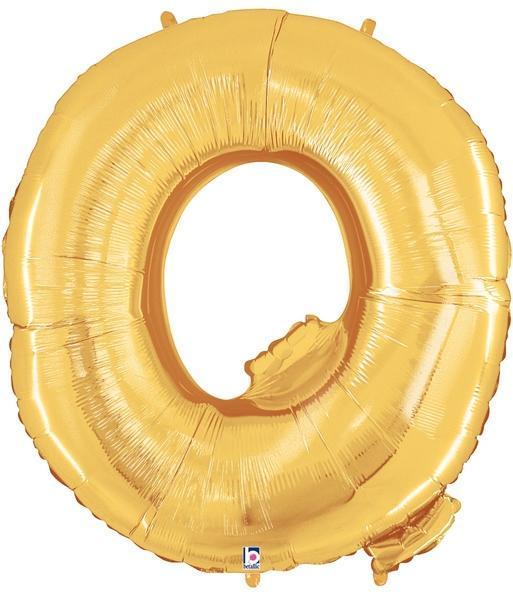 Megaloon Letter Q Gold 34 Inch Foil Mylar Balloon [15917G]