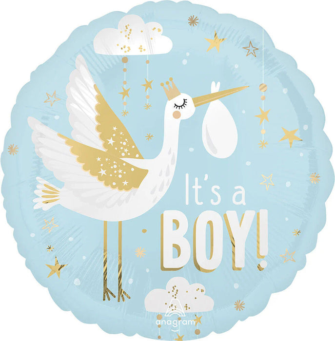 Special Delivery Baby Boy Satin 18 Inch Foil Mylar Balloon [46968]
