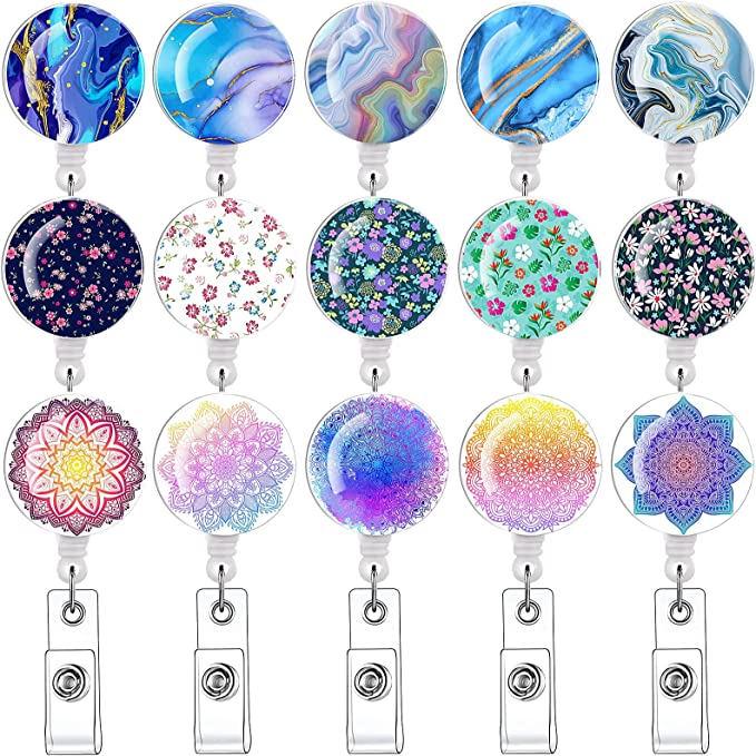 Decorative Retractable Badge Holder with Alligator Clip 24IN Wire Cord [B09N2L3QQX]