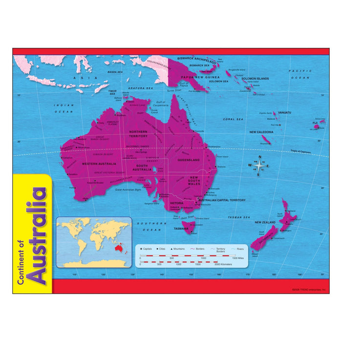 Continent of Australia Learning Chart 17x22 [T38141]