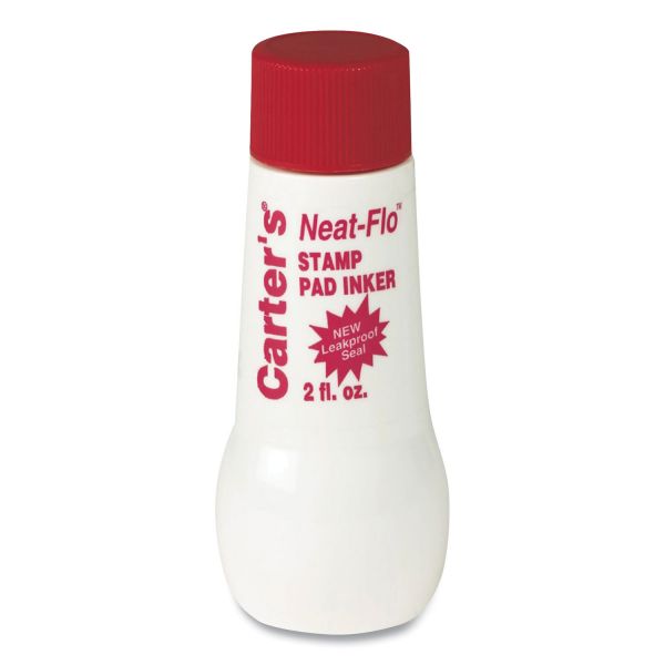 Carter's Neat-Flo Stamp Pad Inker, 2 oz Bottle, Red [AVE21447]