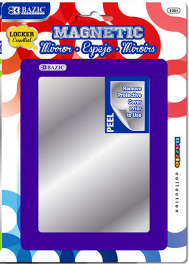BAZIC Magnetic Locker Mirror 1 Pack Assorted C olors [1301]