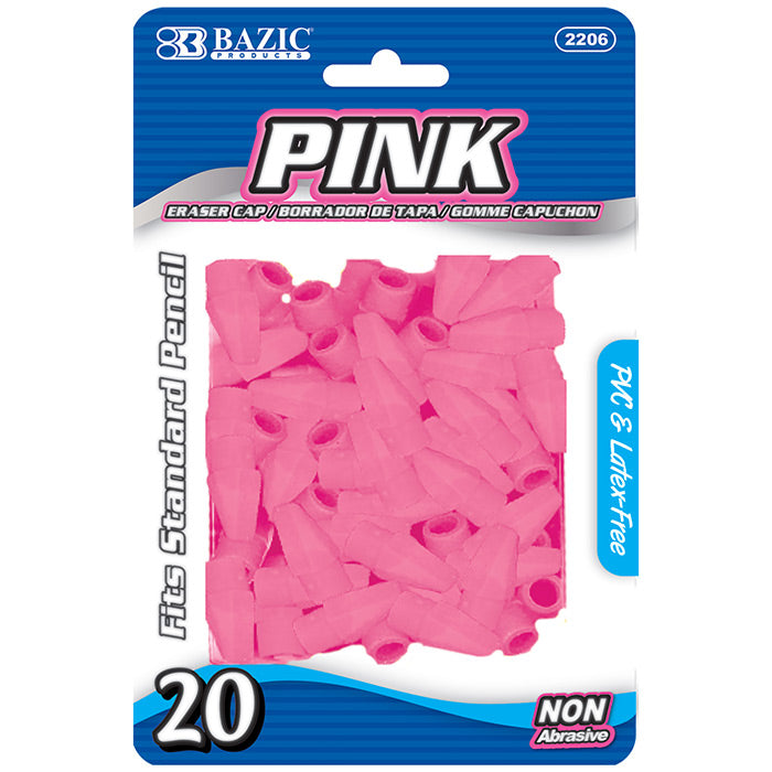 BAZIC Pink Eraser Top (20/Pack) [2206]