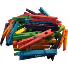 STEM Basics: Multicolor Clothespins - 50 Count (D)