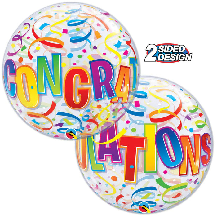 Qualatex Congrats 22 Inch Bubble Balloon [82540]