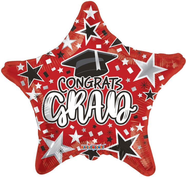 Red Grad Star 18 Inch Foil Mylar Balloon [85366]