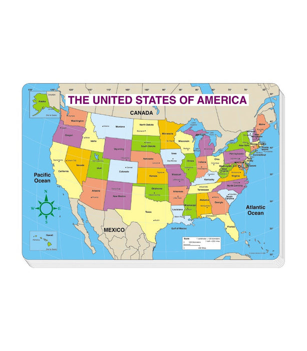 United States Map Labeled Jumbo Pad Chart Grade PK-5 [CD3090T]