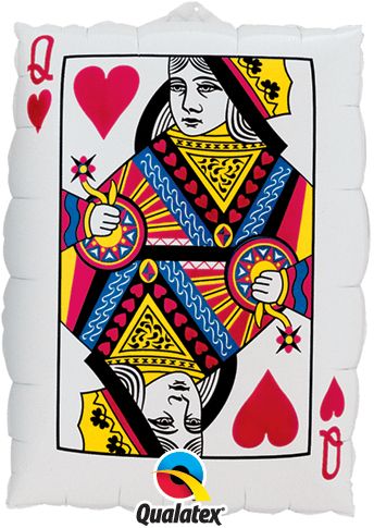 Queen of Hearts Playing Card Balloon Jumbo  Mylar Balloon  30 Inches [16310]