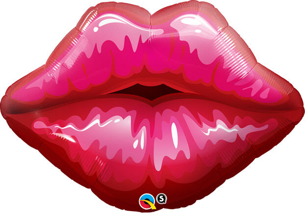 Big Red Kissy Lips 30 Inch Foil Mylar Balloon [40134]