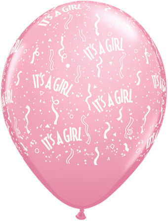 It's A Girl Pink 11 Inch Latex Balloons 25 count [39822]