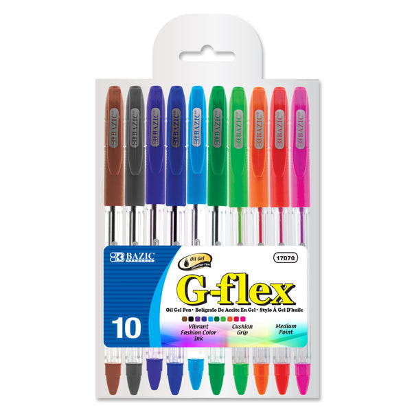 G-Flex 10 Color Oil-Gel Ink Pen w/ Cushion Grip [17070]
