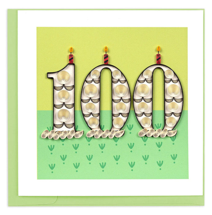 Quilled Birthday Milestone Greeting Card - 100 [BD196]