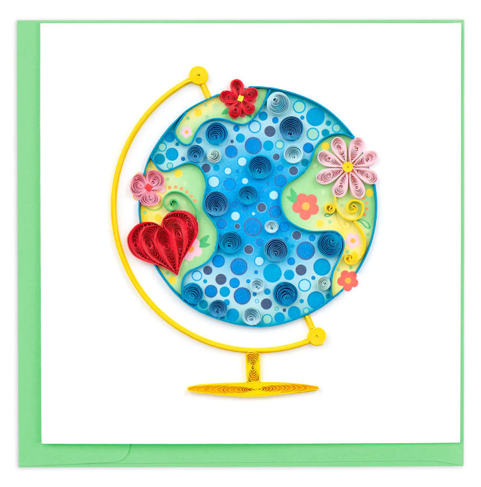 Quilled Floral Globe Greeting Card [BL1344]