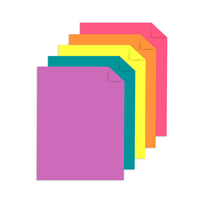 Astrobrights Colored Cardstock, 8.5" x 11", 65 lb./176 Gsm, Tropical Assortment, 50 Sheets [91797]