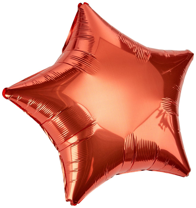 Orange 19 Inch Star Shaped Foil Mylar Balloon [31568]