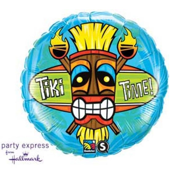 Luau Tiki Time! 18 Inch Foil Mylar Balloon [13543]
