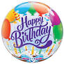 Happy Birthday Balloons & Cancles 22 Inch Bubble Balloon [00003]