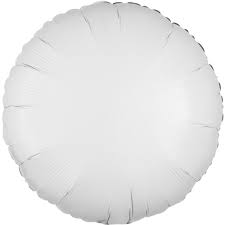 White 18 Inch Round Foil Mylar Balloon [20595]