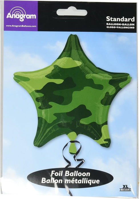 Camoflauge Star 18 Inch Star Shaped Foil Mylar Balloon [15978]