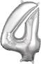 Number 4 Jumbo Balloon Silver 26 Inch Foil Mylar Balloon [31958]