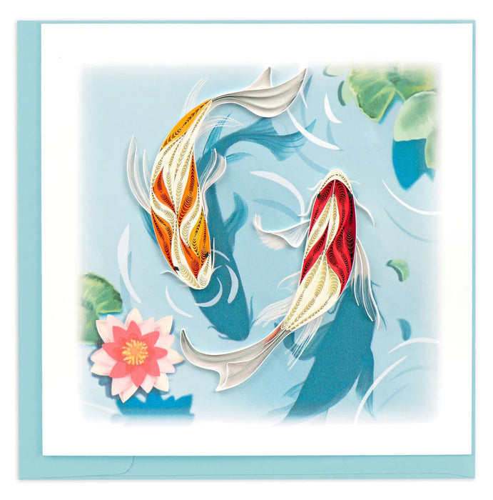 Quilled Koi Fish Pond Greeting Card [BL1425]