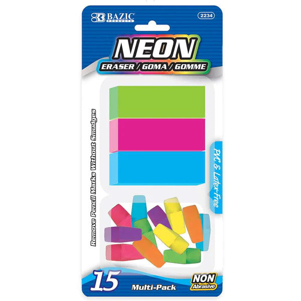 Neon Eraser Sets ( 15/Pack) [2234]