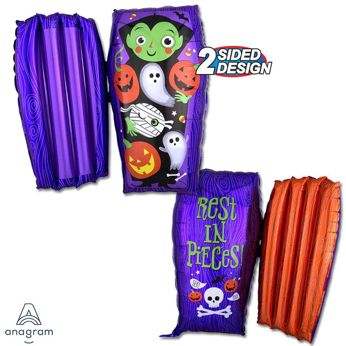 Halloween Open Coffin 31 Inch Foil Mylar Balloon [39983]