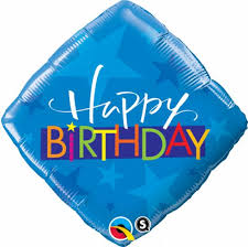 Qualatex Birthday Blue Star 18 Inch Diamond Shape Foil Mylar Balloon [25319]