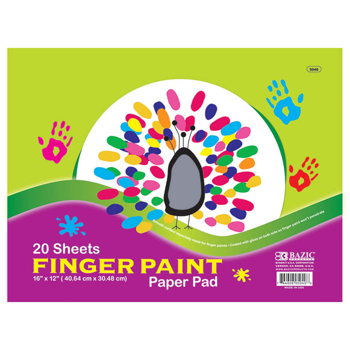 BAZIC 20 Ct. 16" X 12" Finger Paint Paper Pad [5040]