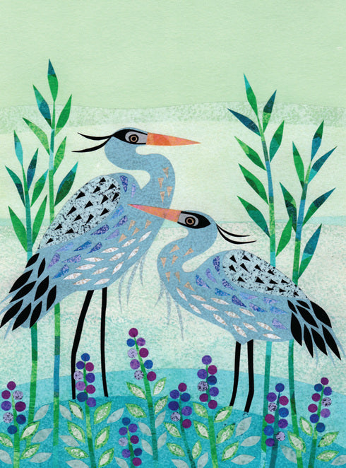 Blue Herons Birthday Greeting Card [2704BD]