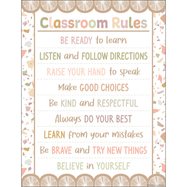 Terrazzo Tones Classroom Rules Chart 17x22 [TCR7872]