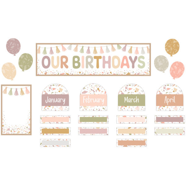 Terrazzo Tones Our Birthdays Mini Bulletin Board [TCR7208]
