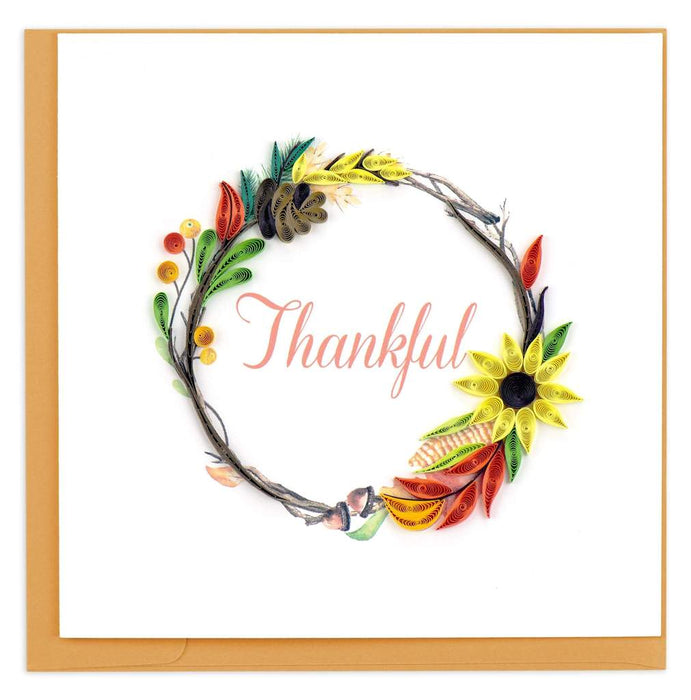 Quilled Thankful Wreath Greeting Card [HD667]