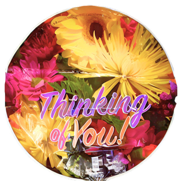 Thinking of You Flowers 18 Inch  Foil Mylar Balloon [33249]