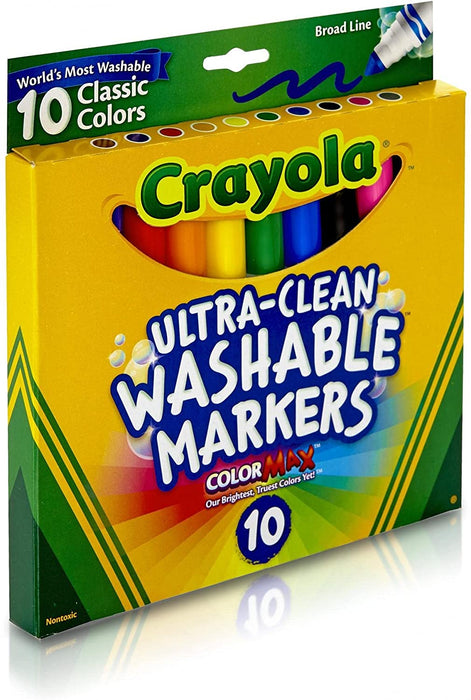 Crayola Ultraclean Broadline Classic Washable Markers 10 CT [CYO587851]