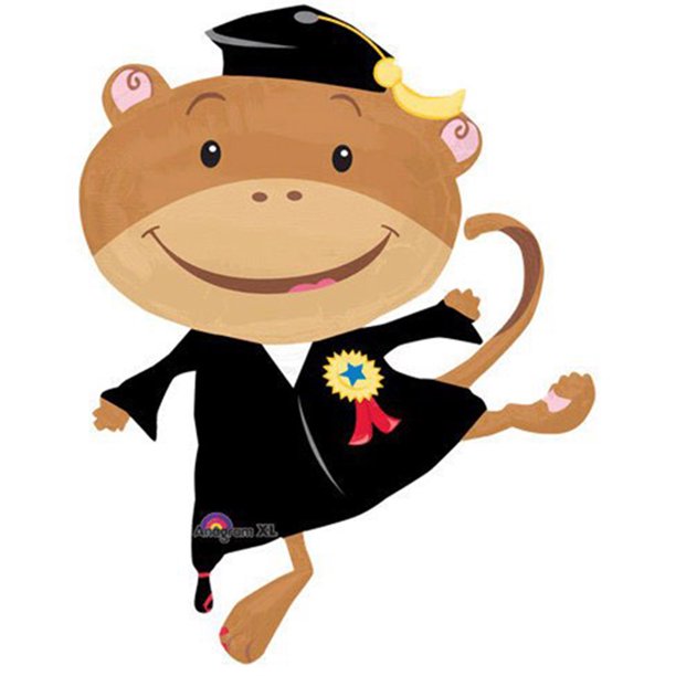 Graduation Congrats Monkey 36 Inch BIG Mylar Balloon [23856]