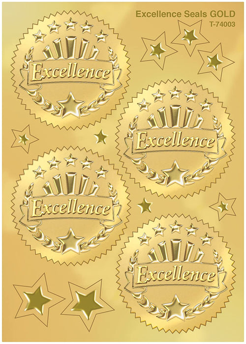 Excellence (Gold) Award Seals Stickers [T74003]