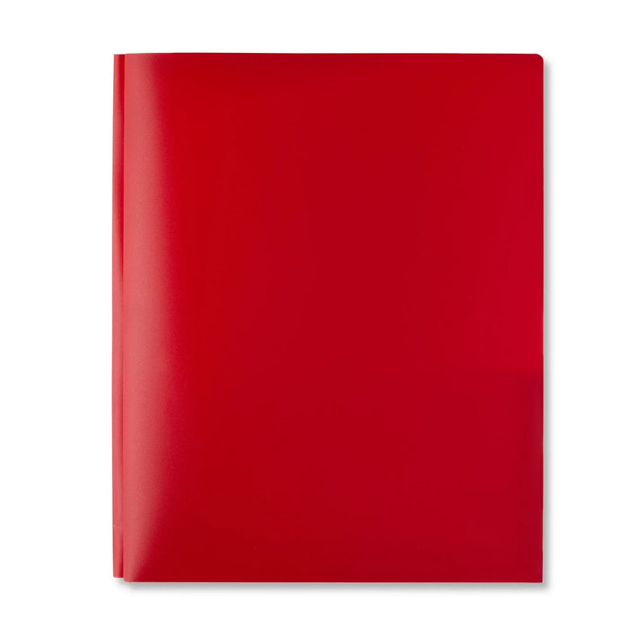 Two-Pocket Poly Portfolio Folder with Prongs Red [FF-OP-4017]