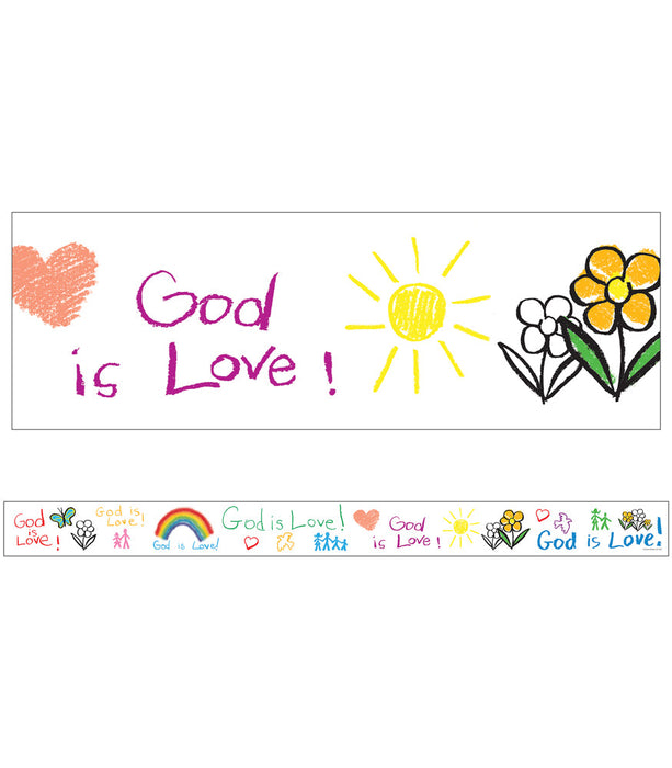 God Is Love! Kid-Drawn Straight Border [CD1437]