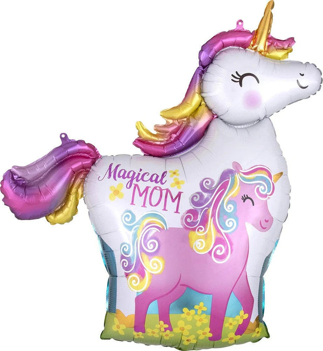 Magical Mom Unicorns 32 Inch Foil Mylar Balloon [40834]
