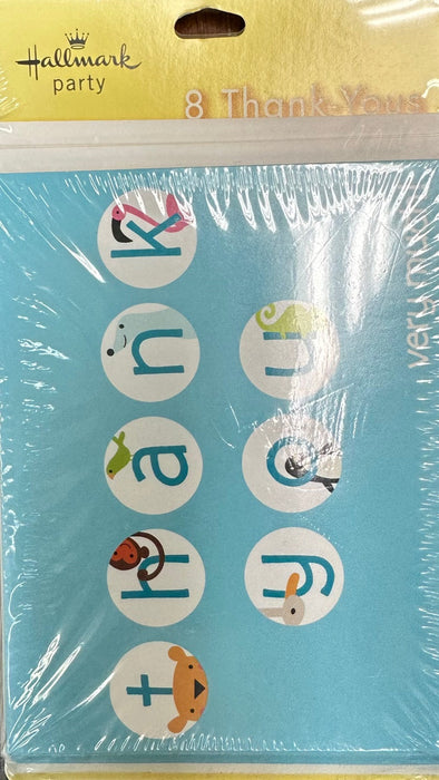 Animal Theme Baby Shower Thank You Notes - 8 Count [1THK3581]