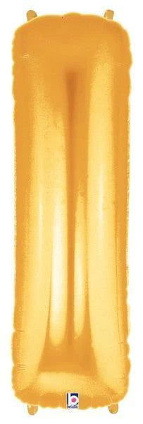 Megaloon Letter I Gold 34 Inch Foil Mylar Balloon [15909G]