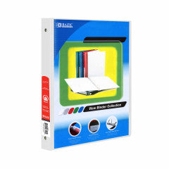 BAZIC 1/2 Inch White 3-Ring View Binder w/ 2-Pockets [3142]
